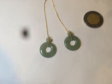 Load image into Gallery viewer, Sold 100% Natural watery safe and sound mom and daughter buckle dangling jadeite Jade earring AS2