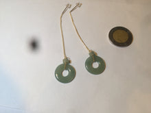 Load image into Gallery viewer, Sold 100% Natural watery safe and sound mom and daughter buckle dangling jadeite Jade earring AS2