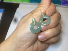Load image into Gallery viewer, Sold 100% Natural watery safe and sound mom and daughter buckle dangling jadeite Jade earring AS2