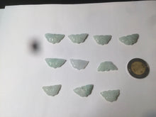 Load image into Gallery viewer, 10 pieces of 100% Natural light green/white 3D Jadeite Jade small butterfly beads AF37