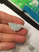 Load image into Gallery viewer, 10 pieces of 100% Natural light green/white 3D Jadeite Jade small butterfly beads AF37