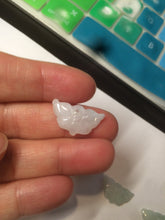 Load image into Gallery viewer, 10 pieces of 100% Natural light green/white 3D Jadeite Jade small butterfly beads AF37