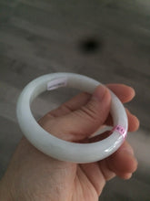 Load image into Gallery viewer, 55.9mm Certified Type A 100% Natural white Jadeite Jade bangle Q11-6212