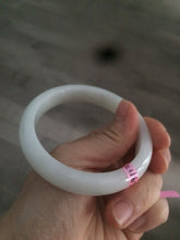 Load image into Gallery viewer, 55.9mm Certified Type A 100% Natural white Jadeite Jade bangle Q11-6212