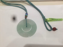 Load image into Gallery viewer, 46.7mm Certified Type A 100% Natural light green Jadeite Jade concentric circle safety Guardian ring Pendant (子母扣,同心环) AD26-2567