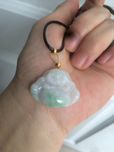 Load image into Gallery viewer, Certified 100% Natural sunny green/white/light purple happy buddha jadeite Jade pendant necklace X110-3-7354