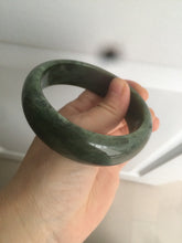 Load image into Gallery viewer, 60.5mm 100% Natural dark green/black nephrite Jade(碧玉) bangle HF17