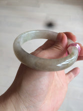 Load image into Gallery viewer, 57.2mm certified type A 100% Natural icy watery pale pinkish gray/white/gray/black Jadeite Jade bangle X39-1616