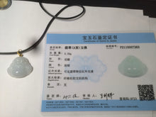 Load image into Gallery viewer, Certified 100% Natural white happy buddha jadeite Jade pendant necklace AF42-7363