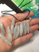 Load image into Gallery viewer, Type A 100% Natural light green/white Jadeite Jade corn Pendant AF43