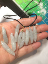 Load image into Gallery viewer, Type A 100% Natural light green/white Jadeite Jade corn Pendant AF43