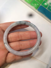 Load image into Gallery viewer, 49.5mm Certified Type A 100% Natural icy light green purple round cut oval Jadeite Jade bangle AQ32-2403