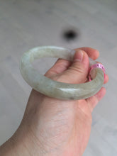 Load image into Gallery viewer, 57.2mm certified type A 100% Natural icy watery pale pinkish gray/white/gray/black Jadeite Jade bangle X39-1616