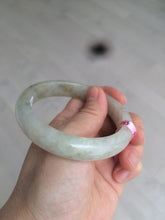 Load image into Gallery viewer, 57.2mm certified type A 100% Natural icy watery pale pinkish gray/white/gray/black Jadeite Jade bangle X39-1616