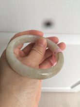 Load image into Gallery viewer, 57.2mm certified type A 100% Natural icy watery pale pinkish gray/white/gray/black Jadeite Jade bangle X39-1616