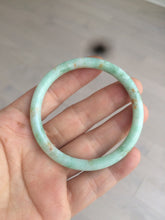 Load image into Gallery viewer, 51.5mm certificated Type A 100% Natural sunny green whit red floating flowers slim Jadeite Jade bangle AR60-0193