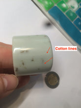 Load image into Gallery viewer, 100% Natural beige with brown flying dandelions nephrite Jade men's thumb ring HE10