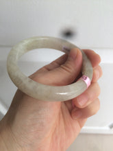 Load image into Gallery viewer, 57.2mm certified type A 100% Natural icy watery pale pinkish gray/white/gray/black Jadeite Jade bangle X39-1616