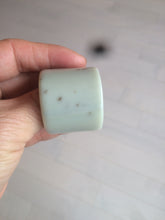 Load image into Gallery viewer, 100% Natural beige with brown flying dandelions nephrite Jade men's thumb ring HE10