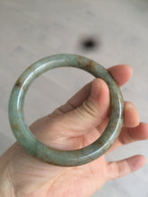 Load image into Gallery viewer, 56.8mm certified Type A 100% Natural green/brown round cut Jadeite Jade bangle KS87-1441