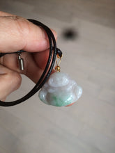 Load image into Gallery viewer, Certified 100% Natural sunny green/white/light purple happy buddha jadeite Jade pendant necklace X110-3-7354