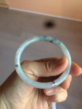 Load image into Gallery viewer, 49.5mm Certified Type A 100% Natural icy light green purple round cut oval Jadeite Jade bangle AQ32-2403