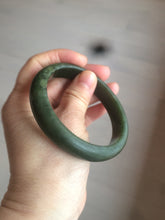 Load image into Gallery viewer, 59mm 100% Natural dark green/black nephrite Jade(碧玉) bangle HF16