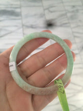 Load image into Gallery viewer, 52mm Certified Type A 100% Natural apple green/brown/red thin(flat) Jadeite Jade bangle L85-7336