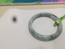 Load image into Gallery viewer, 55mm Certified type A 100% Natural green/white Jadeite bangle KS74-1313