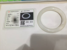 Load image into Gallery viewer, 55mm Certified 100% Natural white nephrite Jade bangle HT18-7872