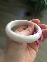 Load image into Gallery viewer, 55mm Certified Type A 100% Natural white/beige Jadeite Jade bangle L52-7215