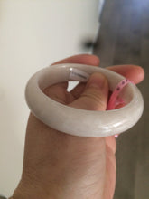 Load image into Gallery viewer, 55mm Certified Type A 100% Natural white/beige Jadeite Jade bangle L52-7215