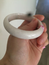 Load image into Gallery viewer, 55mm Certified Type A 100% Natural white/beige Jadeite Jade bangle L52-7215