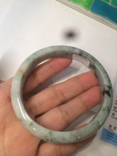 Load image into Gallery viewer, 60.8mm Certified Type A 100% Natural green yellow small flowers Jadeite Jade bangle AQ35-9157
