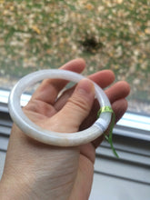 Load image into Gallery viewer, 57mm certificated Type A 100% Natural light green /yellow round cut Jadeite Jade bangle x60-9026