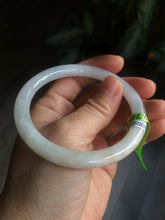 Load image into Gallery viewer, 57mm certificated Type A 100% Natural light green /yellow round cut Jadeite Jade bangle x60-9026