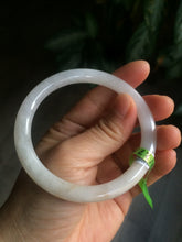 Load image into Gallery viewer, 57mm certificated Type A 100% Natural light green /yellow round cut Jadeite Jade bangle x60-9026