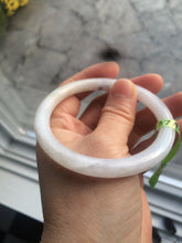 Load image into Gallery viewer, 57mm certificated Type A 100% Natural light green /yellow round cut Jadeite Jade bangle x60-9026