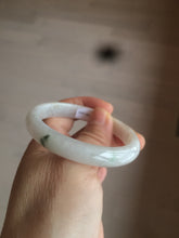 Load image into Gallery viewer, 50mm Certified Type A 100% Natural icy watery green white oval Jadeite Jade bangle D65-2850