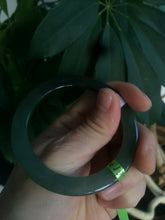 Load image into Gallery viewer, 52mm Certified Type A 100% Natural blue/dark green/black super thin Jadeite Jade bangle X62-7339