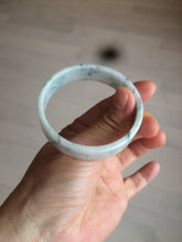 Load image into Gallery viewer, 52.2mm Certified type A 100% Natural light green floating flowers square Jadeite Jade bangle W85-8066