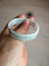 Load image into Gallery viewer, 52.2mm Certified type A 100% Natural light green floating flowers square Jadeite Jade bangle W85-8066