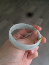 Load image into Gallery viewer, 52.7mm certified Type A 100% Natural white light green/white/black thin Jadeite Jade bangle AJ19-1060