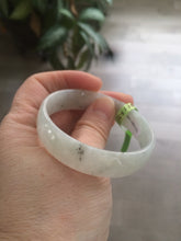 Load image into Gallery viewer, 52.7mm certified Type A 100% Natural white light green/white/black thin Jadeite Jade bangle AJ19-1060