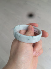 Load image into Gallery viewer, 52.2mm Certified type A 100% Natural light green floating flowers square Jadeite Jade bangle W85-8066