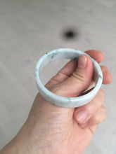 Load image into Gallery viewer, 52.2mm Certified type A 100% Natural light green floating flowers square Jadeite Jade bangle W85-8066