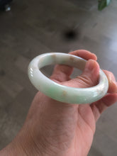 Load image into Gallery viewer, 54.7mm 100% natural Type A sunny green/brown/white jadeite jade bangle AF72-3316
