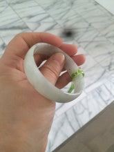 Load image into Gallery viewer, 52.7mm certified Type A 100% Natural white light green/white/black thin Jadeite Jade bangle AJ19-1060