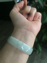 Load image into Gallery viewer, 52.7mm certified Type A 100% Natural white light green/white/black thin Jadeite Jade bangle AJ19-1060