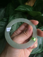 Load image into Gallery viewer, 52.5mm certified Type A 100% Natural icy green super thin Jadeite bangle N62-0415